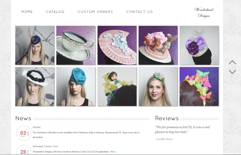 Wonderland Designs Web Shop (screen shot)